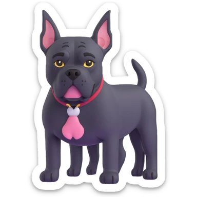 black Cane Corso dog with cropped ears and short tail sticker