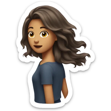 The girl who tossed her hair sticker