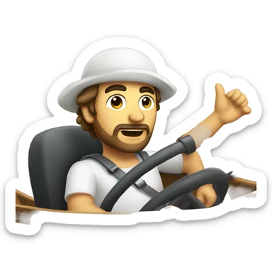 Italian guy driving a boat going to malta sticker