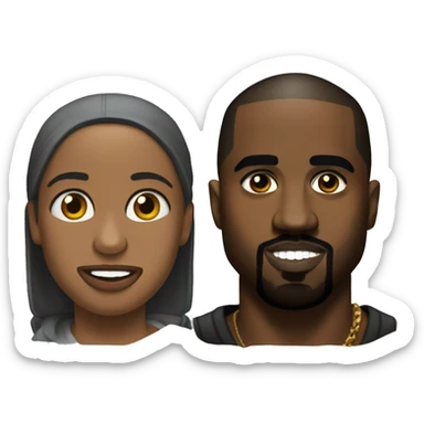 Kanye West next To Tupac  sticker