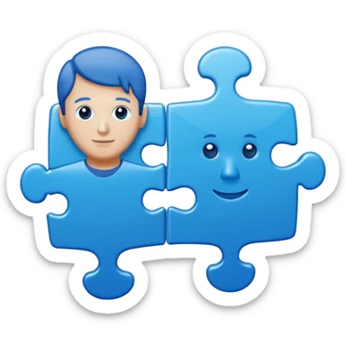 single jigsaw piece playing person sticker