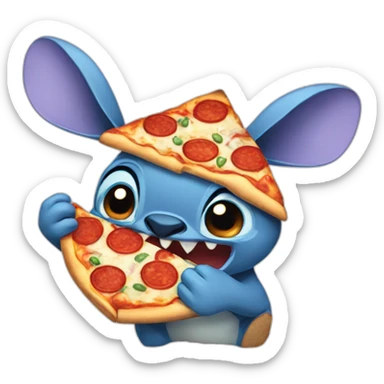 stich eat pizza sticker