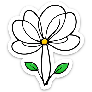 playful and bright cartoon flower sticker sticker