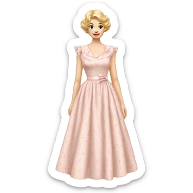 pale pink Vintage flowery dress sticker