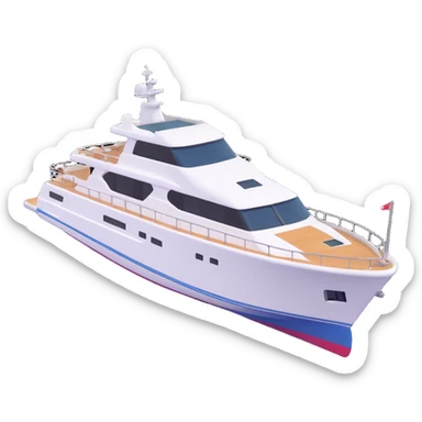 make a 70ft motor yacht facing to the right  sticker