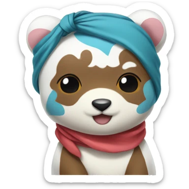 oshawott combined with a heart and a bandana sticker