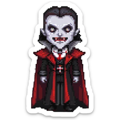 Classic Dracula vampire with widow's peak sticker