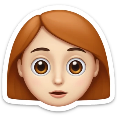 big brown eyed silly face  sticker