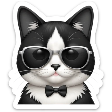 tuxedo cat wearing sunglasses  sticker