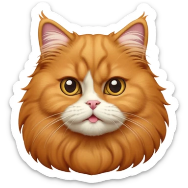 cinematic-adorable-big-eyed-fluffy-solid ginger-persian-cat-portrait-emoji,-head-tilted-playfully-with-a-sweet-expression,-fluffy-solid ginger-fur,-simplified-yet-irresistibly-cute-features-with-large,-expression, solid ginger persian cat sticker