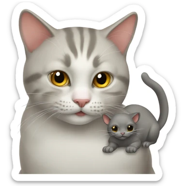 cat with mouse sticker