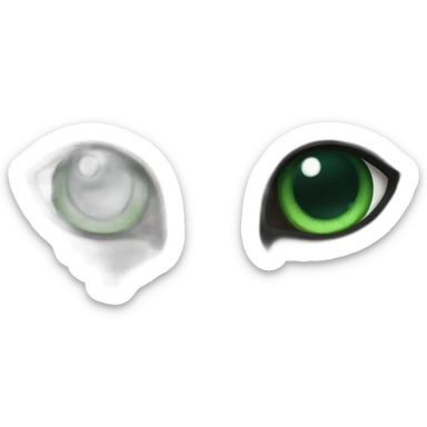 gato gris peludo ojos verdes sticker