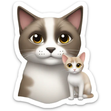 a snowshoe cat with girl sticker