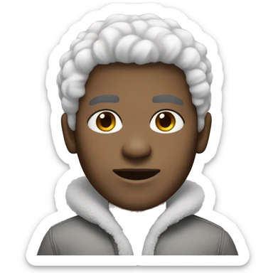 black hair, white skin sherpa sticker