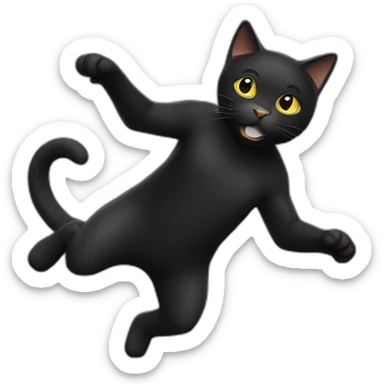 Black cat breakdancing sticker