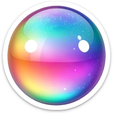  sparkly glittery iridescent colorful transparent ball sphere orb sticker