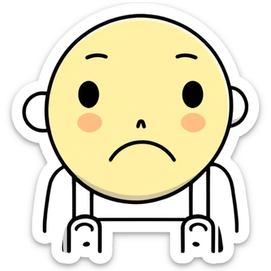 slightly crying sad face  sticker
