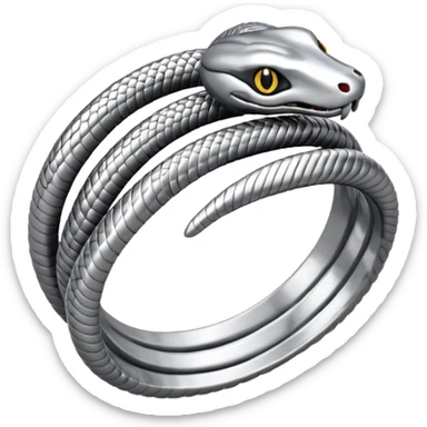 Snake silver ring sticker