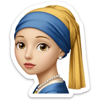 Girl with a Pearl Earring painting sticker