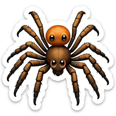 Hairy tarantula  cartoon -style/cute and transparent for a sticker  sticker