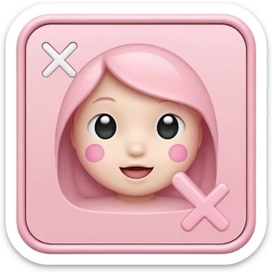 square baby pink check mark sticker