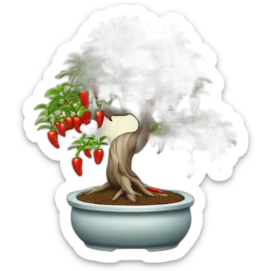 Bonsai tree with lots of chilli’s on it sticker