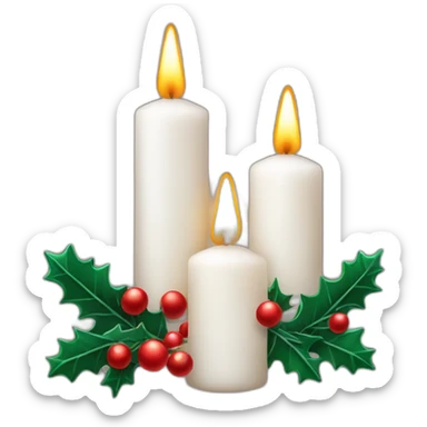 christmas candles with decor sticker