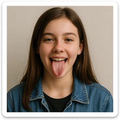teen girl sticking out her tongue sticker