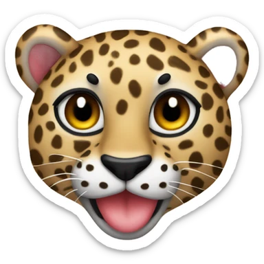 leopardo con corazones  sticker