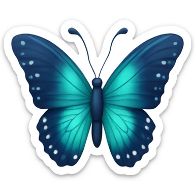 teal and navy butterfly  sticker