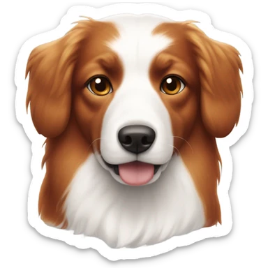Dog Eurasian redhead and White poils court  sticker