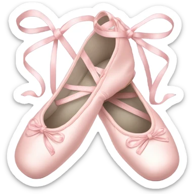 Crossed light pink ballet shoes with long and beautiful corses design, light lace cover all the surface sticker