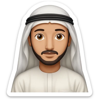 Emirati guy wearing white sticker