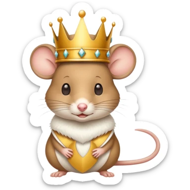mouse wearing crown sticker