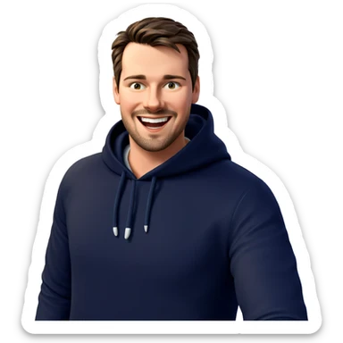 smiling boy with facial hair sticker