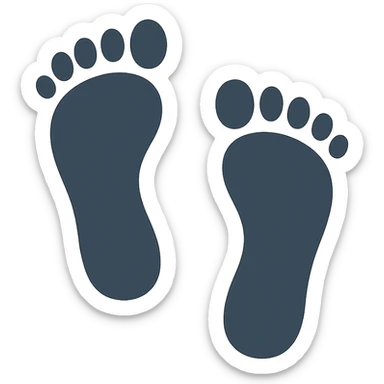 flat design style footprints sticker