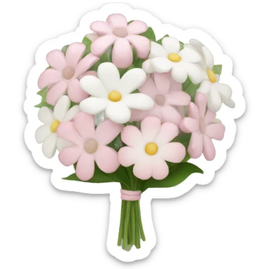 light pink and white flower bouquet  sticker