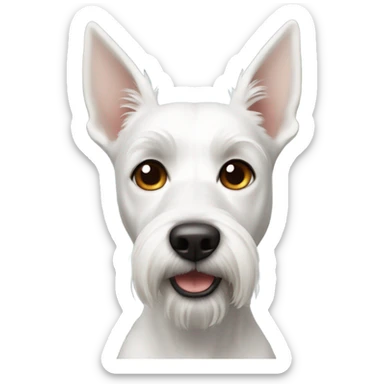 white terrier with longer upright ears sticker