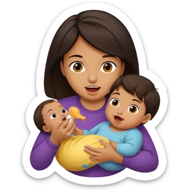 woman pretending to eat baby sticker