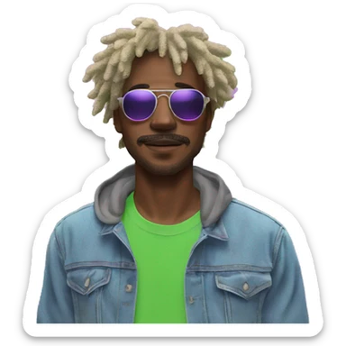 420 hemp person chill vaporwave sticker