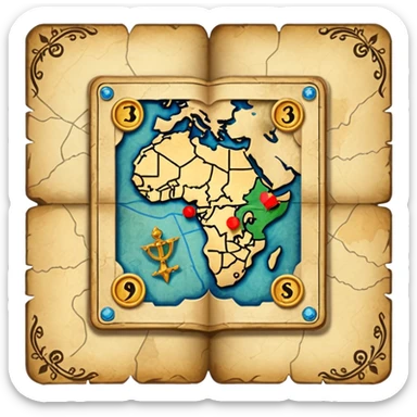 tarot card with a map on it sticker