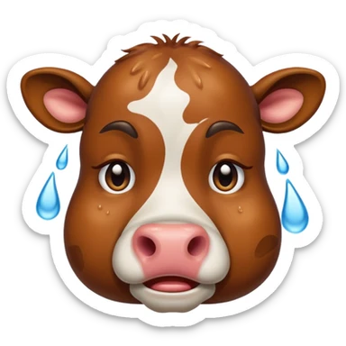 cow crying sticker