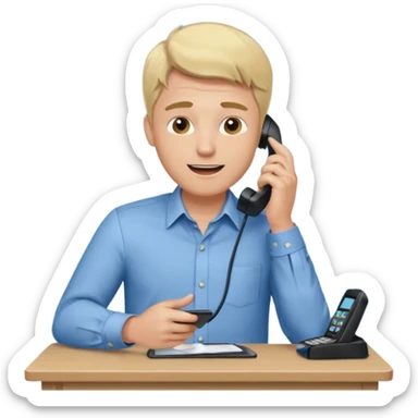 office-boss-excited-phone-desk-blonde-man sticker