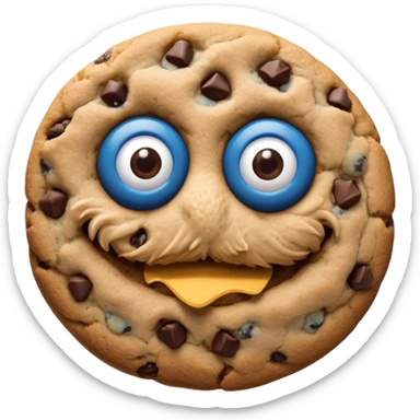sesame street cookie monster only face and cookie sticker