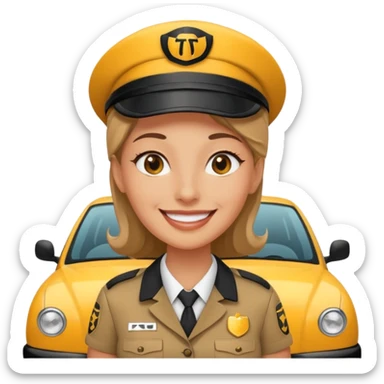 woman taxi driver sticker