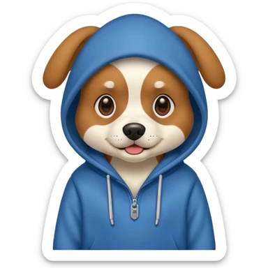 dog wearing hoodie sticker