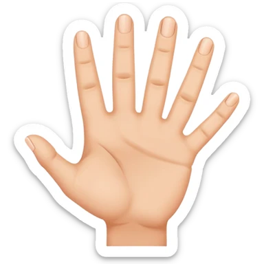 Four finger emoji hand without a pinky finger sticker