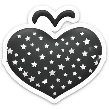 Black heart with stars sticker