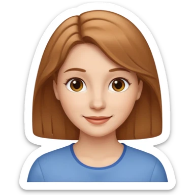 white woman with light brown hair smiling sticker