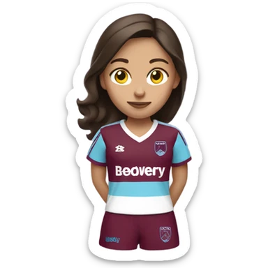 Brunette girl in a West Ham shirt  sticker